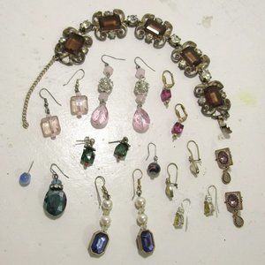 8 Pair Locally Handcrafted Handsome Transparent Coloured Beads Dangle Earrings +